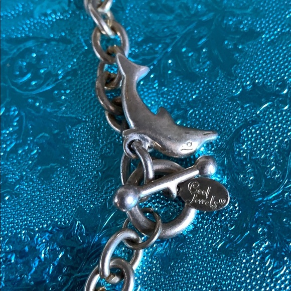 Cool Jewels silvertone dolphin statement necklace - Picture 2 of 12